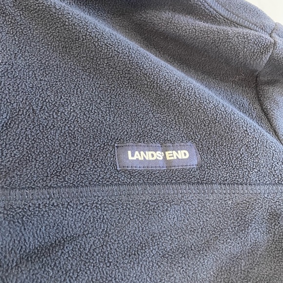 Lands’ End Men’s 3 Quarter Zip Fleece Jacket Pullover.  Navy Blue.  Size Medium - Picture 3 of 12